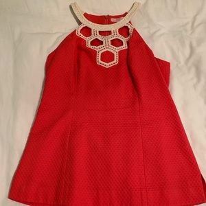 Lilly Pulitzer top, red and white, size 4